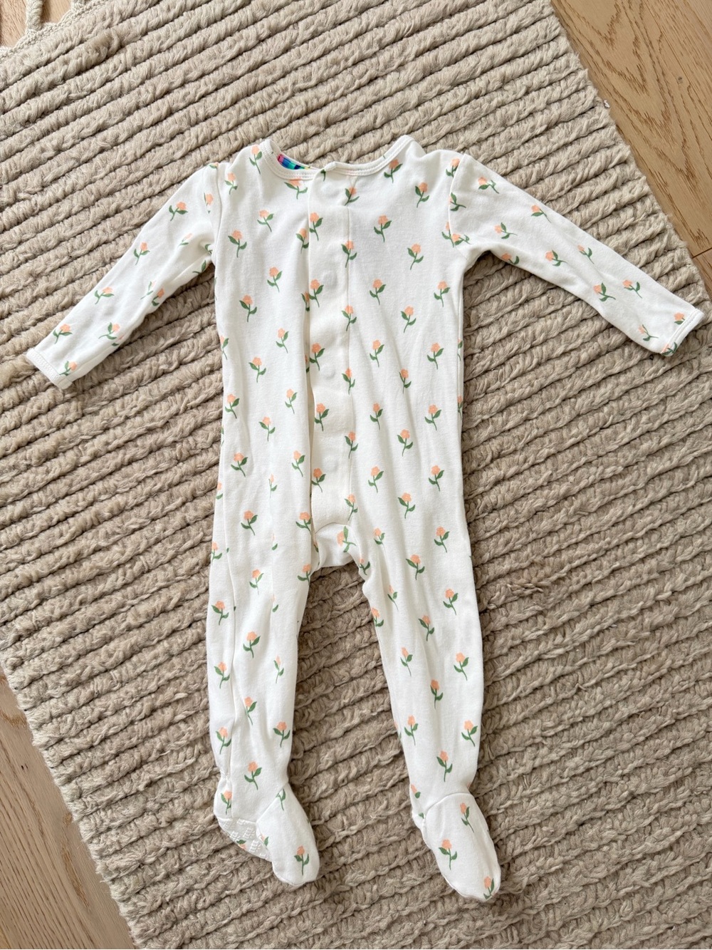 Magnetic Me Footed Baby One-Piece with Peach Floral Print